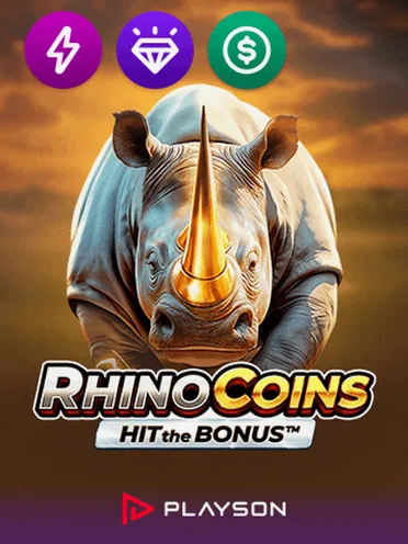 Rhino Coins Hit the Bonus pokie by Playson at Win Crown